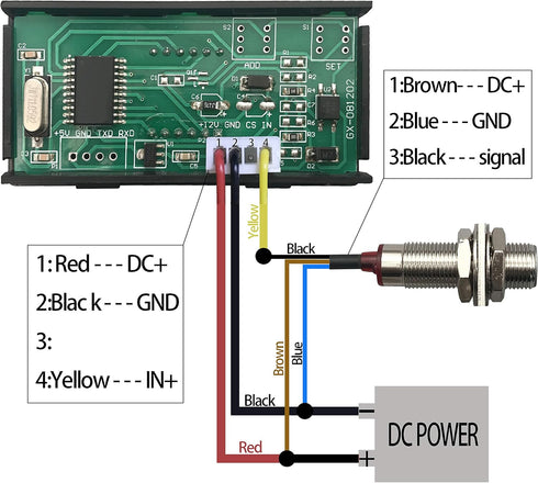 DIGITEN 4 Digital Green LED Tachometer RPM Speed Meter + Hall Proximity Switch Magnet Sensor NPN for Lathe Conveyor Belt...